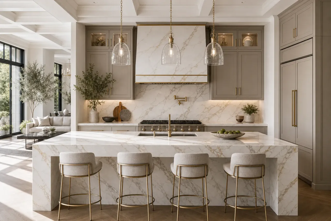 Calacatta Venato Gold Backsplash Kitchen