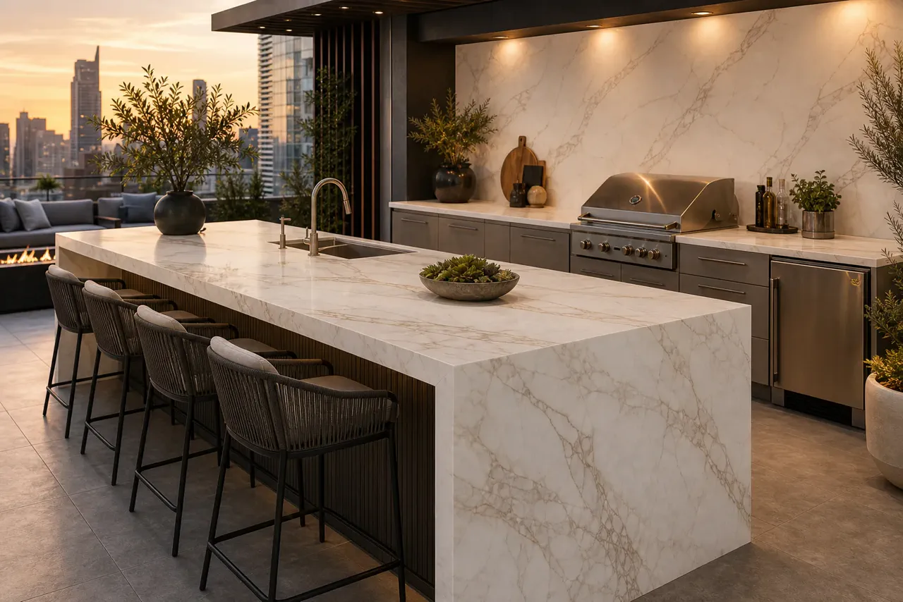 Calacatta Dune Outdoor Entertaining Counter