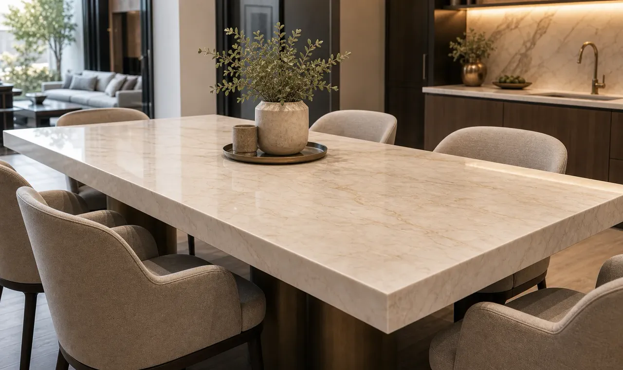 Taj White Classic Dining Table